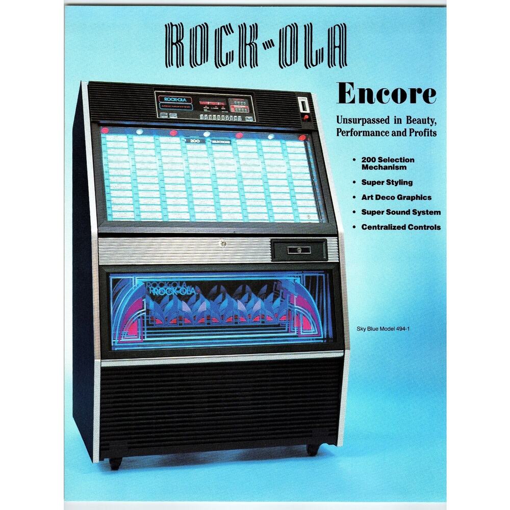 1960s Rock-Ola Encore Jukebox Sales Brochure Vintage Ephemera